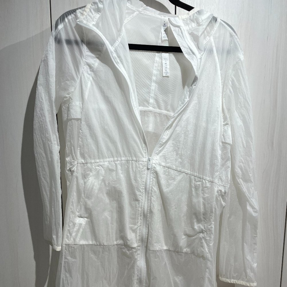 lululemon athletica Lightweight White Hooded Zip Jacket
